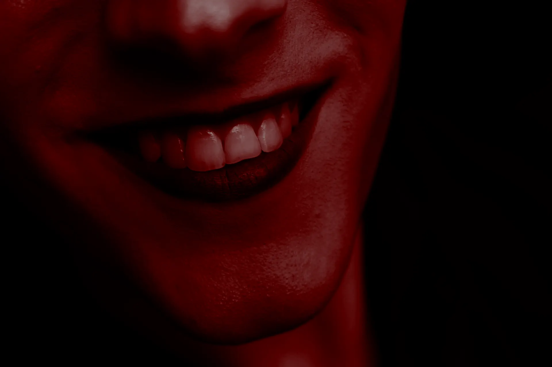 Close-up of a natural, straight smile