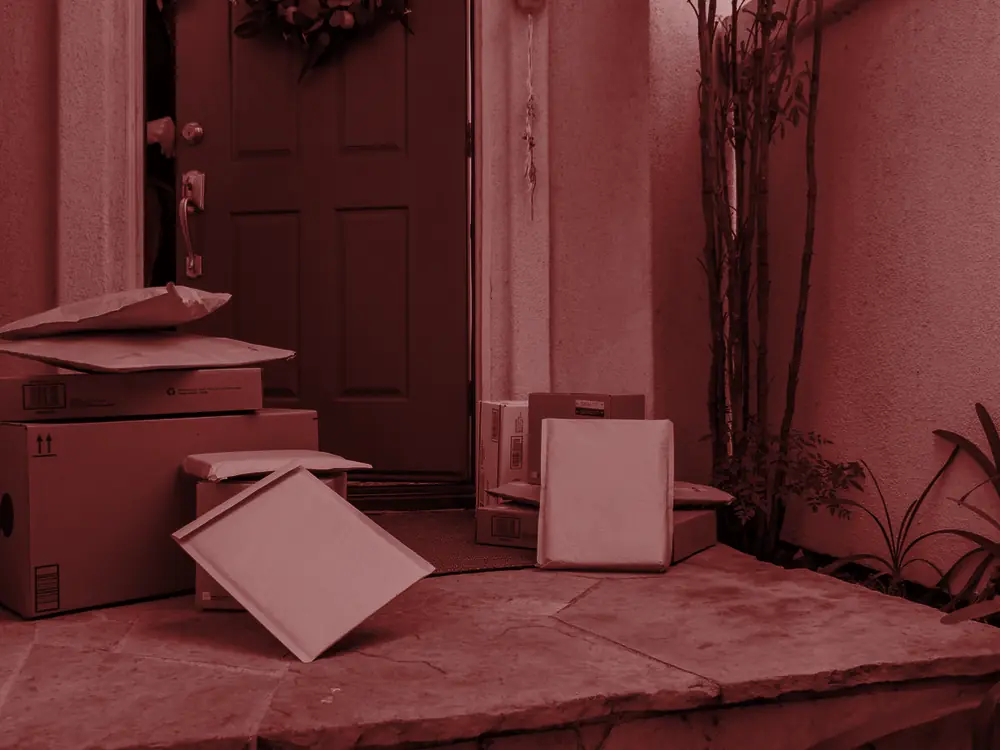 Parcels delivered outside a front door